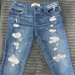 Vintage Hollister Women's Distressed Blue Skinny Jeans